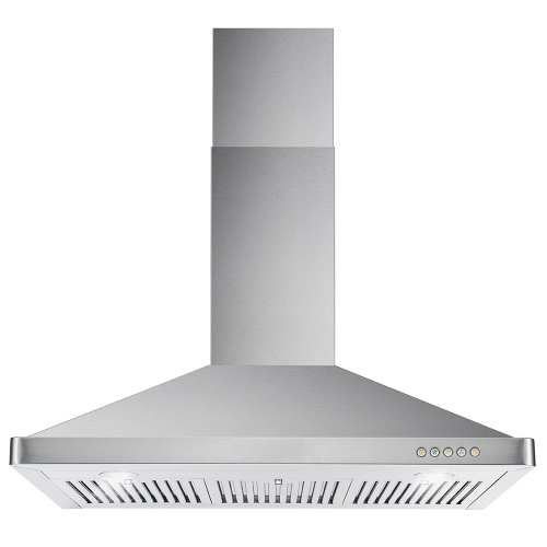 COSMO Cosmo 36 in. Wall Mount Range Hood, Ductless, Push Button, Permanent Filters
