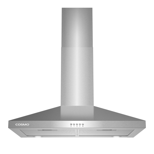 COSMO 30" Ducted Wall Mount Range Hood, Stainless Steel With LED Lighting