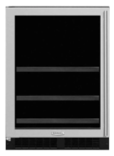 Marvel  Marvel 24" Beverage Center with Convertible Shelves Stainless Frame Glass Door Left Hinge