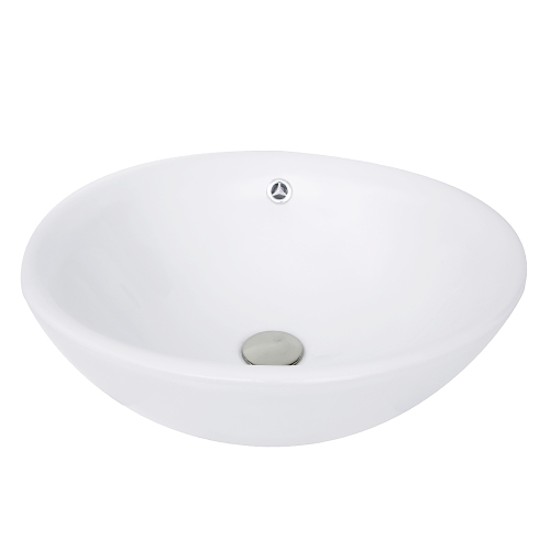 Nantucket Sinks Nantucket Sinks 17 Inch Round  White Vessel Sink With Overflow Nsv218