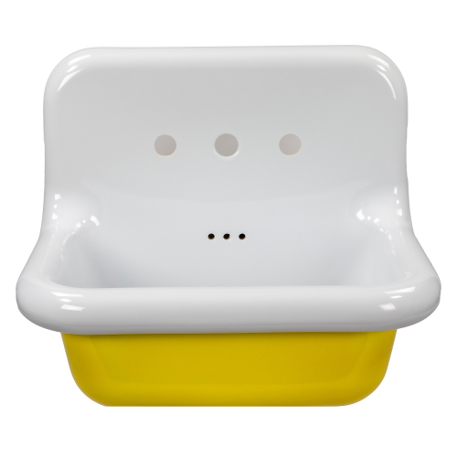 Nantucket Sinks Nantucket Sinks Fireclay 30'S Style Sink In White With A Yellow Bottom