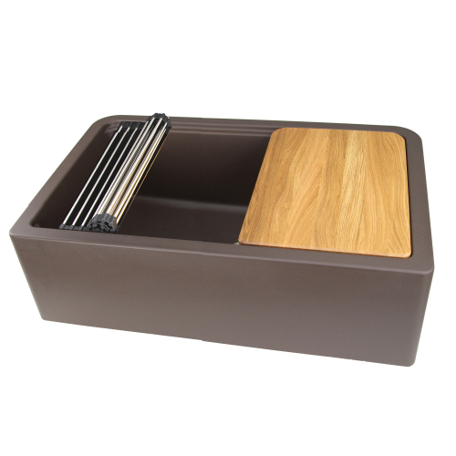 Nantucket Sinks Nantucket Sinks 33-Inch Reversible Workstation Granite Composite Apron Sink With Accessory Pack