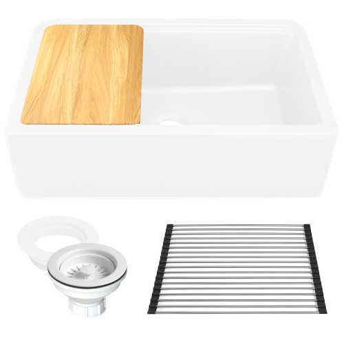 Nantucket Sinks Nantucket Sinks 33-Inch Reversible Workstation Granite Composite Apron Sink With Accessory Pack