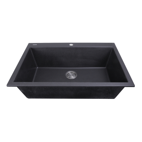 Nantucket Sinks Nantucket Sinks 33-Inch Dual-Mount Granite Composite Sink In Black