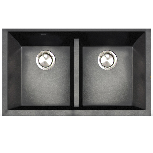 Nantucket Sinks Nantucket Sinks Undermount Double Equal Bowls With Low Divide   - Granite Composite Black
