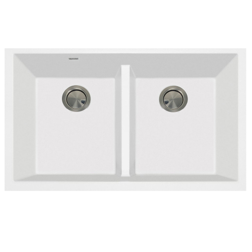 Nantucket Sinks Nantucket Sinks Undermount Double Equal Bowls With Low Divide   - Granite Composite White