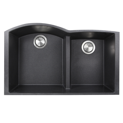 Nantucket Sinks Nantucket Sinks 60/40 Double Bowl Undermount Granite Composite Black