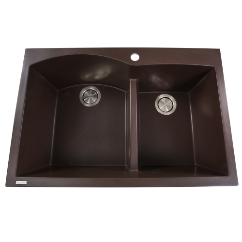 Nantucket Sinks Nantucket Sinks 60/40 Double Bowl Dual-Mount Granite Composite Brown