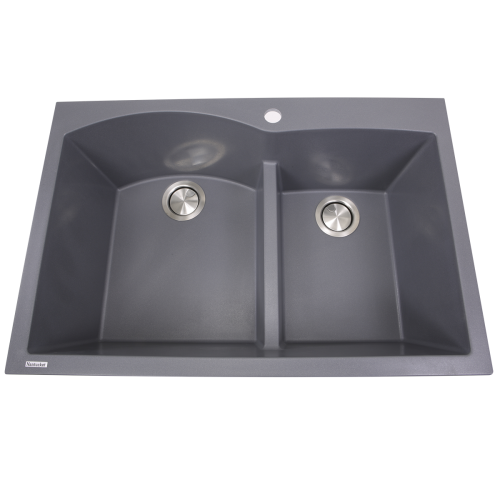 Nantucket Sinks Nantucket Sinks 60/40 Double Bowl Dual-Mount Granite Composite Titanium