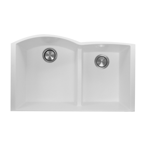 Nantucket Sinks Nantucket Sinks 60/40 Double Bowl Undermount Granite Composite White
