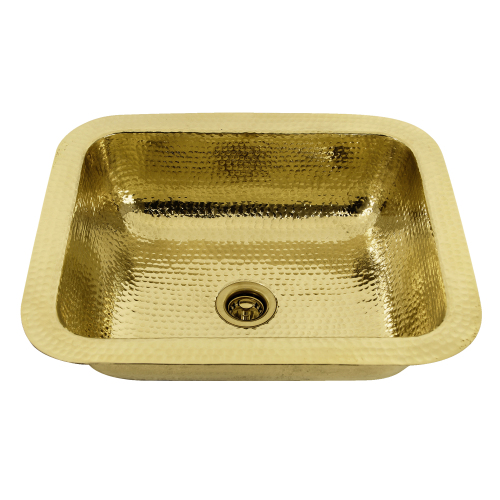 Nantucket Sinks Nantucket Sinks' Reb  17.5 Inch X 14.5 Inch Hammered Brass Rectangle Undermount Bar Sink