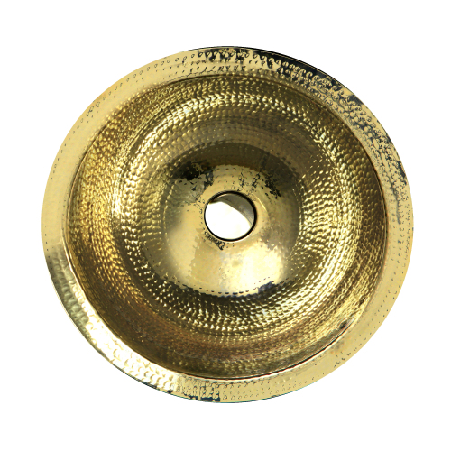 Nantucket Sinks Nantucket Sinks' Rlb - 16.5 Inch  Hammered Brass Round Undermount Bathroom Sink With Overflow