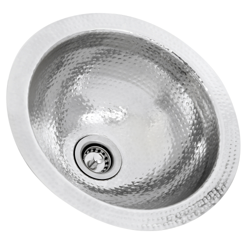 Nantucket Sinks Nantucket Sinks Ros 13 Inch Hand Hammered Stainless Steel Round Bar Sink