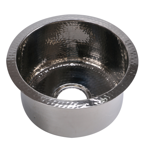 Nantucket Sinks Nantucket Sinks' Rs15-Ss  15-Inch Hand Hammered Round Stainless Steel Bar Sink