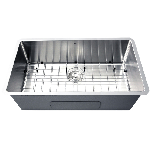 Nantucket Sinks Nantucket Sinks' Sr3218-16 - 32 Inch Pro Series Large Rectangle Single Bowl Undermount Small Radius Corners  Stainless Steel Kitchen Sink