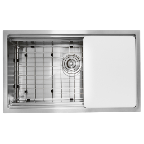 Nantucket Sinks Nantucket Sinks' Sr-Ps-3018-16 - 30 Inch Pro Series Prep-Station Single Bowl Undermount Stainless Steel Kitchen Sink With Included Accessories