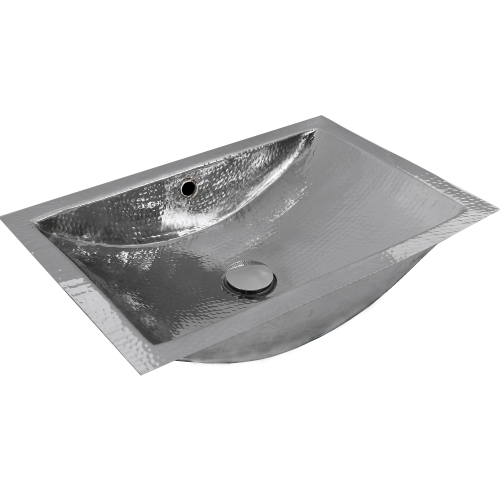 Nantucket Sinks Nantucket Sinks Hammered Stainless Steel Rectangle Undermount Bathroom Sink With Overflow