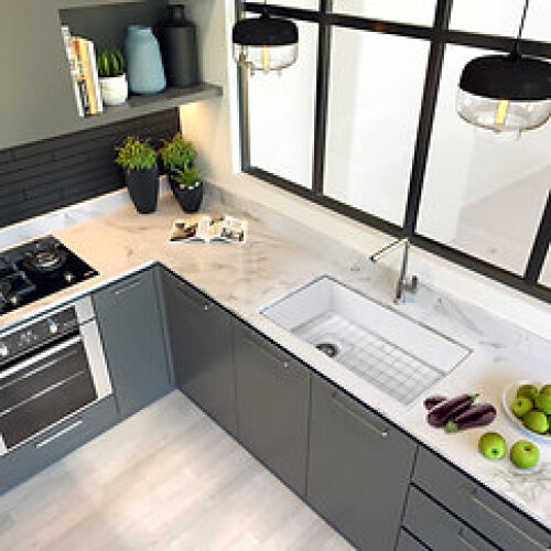 Nantucket Sinks Nantucket Sinks 34-Inch Undermount Fireclay Kitchen Sink Wellfleet-3419W