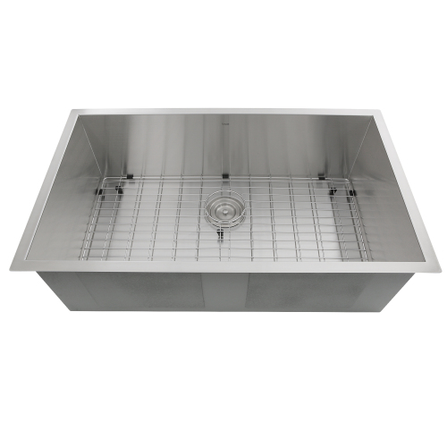 Nantucket Sinks Nantucket Sinks' Zr3219-16 - 32 Inch Pro Series Large Rectangle Single Bowl Undermount Zero Radius Stainless Steel Kitchen Sink